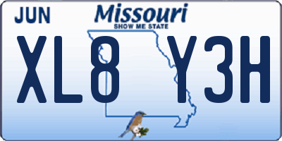 MO license plate XL8Y3H