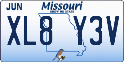 MO license plate XL8Y3V