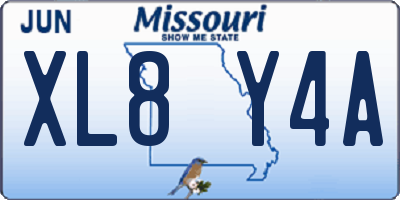 MO license plate XL8Y4A