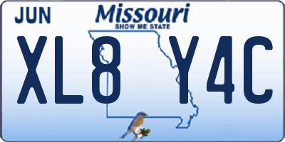 MO license plate XL8Y4C
