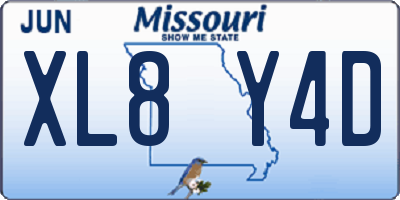 MO license plate XL8Y4D