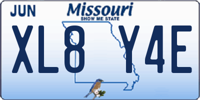 MO license plate XL8Y4E