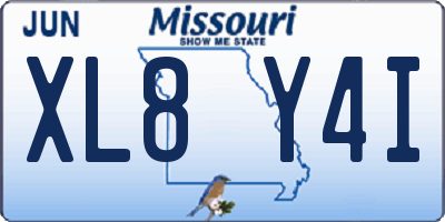 MO license plate XL8Y4I