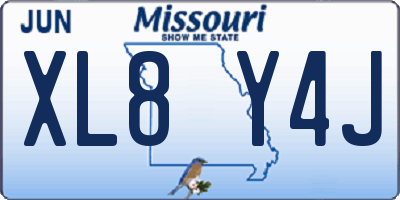 MO license plate XL8Y4J