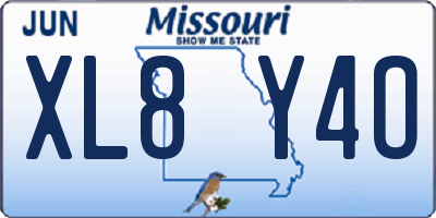 MO license plate XL8Y4O