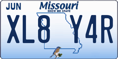 MO license plate XL8Y4R
