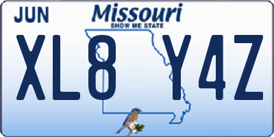 MO license plate XL8Y4Z