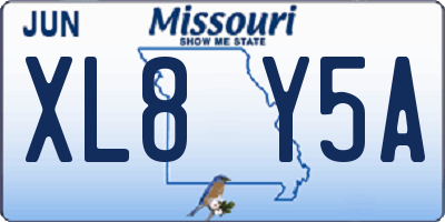 MO license plate XL8Y5A