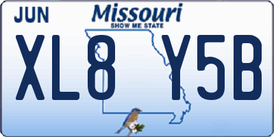 MO license plate XL8Y5B