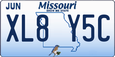 MO license plate XL8Y5C