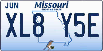 MO license plate XL8Y5E