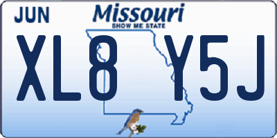 MO license plate XL8Y5J