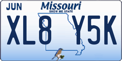 MO license plate XL8Y5K