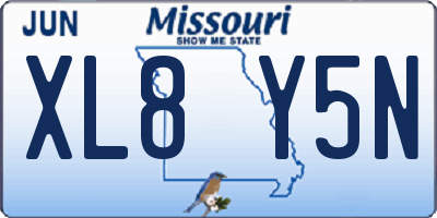 MO license plate XL8Y5N