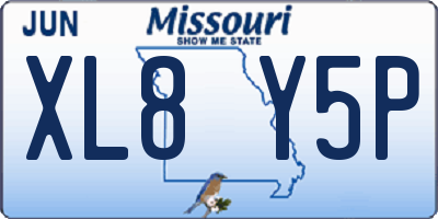 MO license plate XL8Y5P