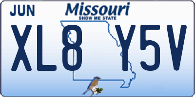 MO license plate XL8Y5V
