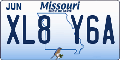 MO license plate XL8Y6A