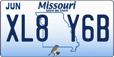 MO license plate XL8Y6B