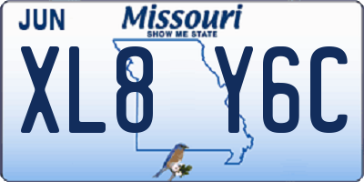 MO license plate XL8Y6C