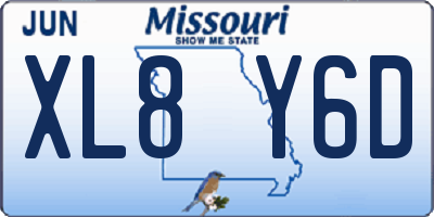MO license plate XL8Y6D