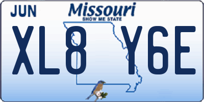 MO license plate XL8Y6E