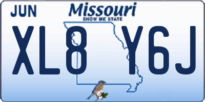 MO license plate XL8Y6J