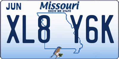 MO license plate XL8Y6K