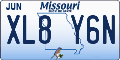 MO license plate XL8Y6N