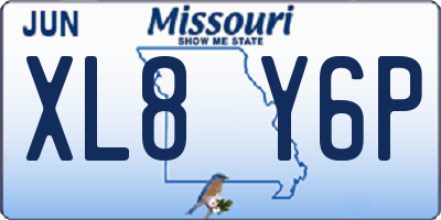 MO license plate XL8Y6P