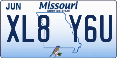 MO license plate XL8Y6U