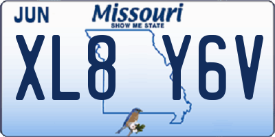 MO license plate XL8Y6V
