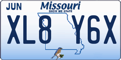MO license plate XL8Y6X