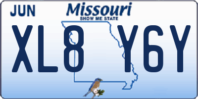 MO license plate XL8Y6Y