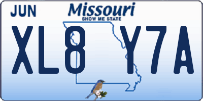 MO license plate XL8Y7A