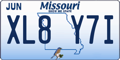 MO license plate XL8Y7I
