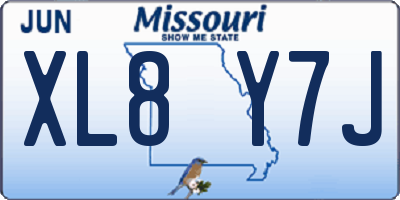 MO license plate XL8Y7J