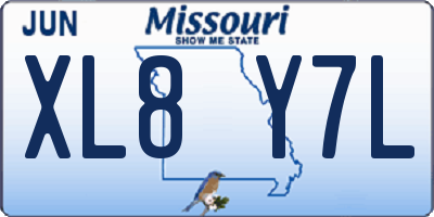 MO license plate XL8Y7L