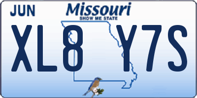 MO license plate XL8Y7S