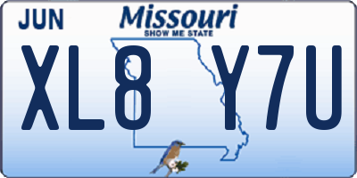 MO license plate XL8Y7U
