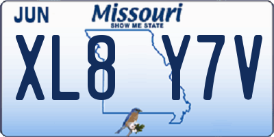 MO license plate XL8Y7V