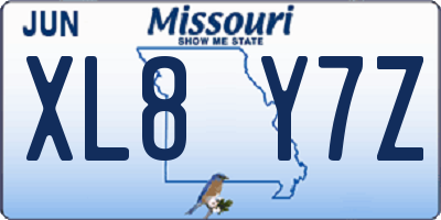 MO license plate XL8Y7Z
