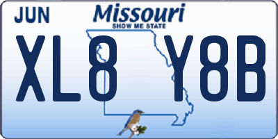 MO license plate XL8Y8B