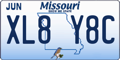 MO license plate XL8Y8C