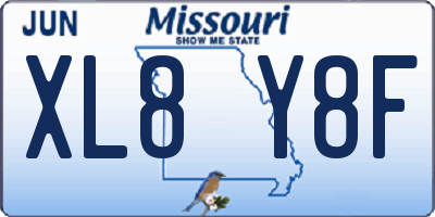 MO license plate XL8Y8F