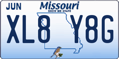 MO license plate XL8Y8G