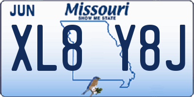 MO license plate XL8Y8J