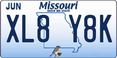 MO license plate XL8Y8K