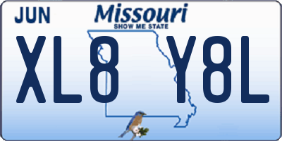 MO license plate XL8Y8L