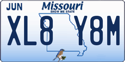 MO license plate XL8Y8M