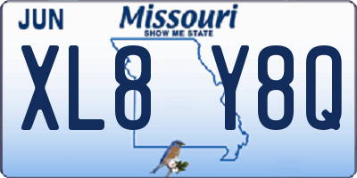MO license plate XL8Y8Q